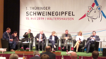 v.l.: Markus Malsch, Prof. Dr. Ulrike Weiler, Olaf Müller, Dr. Michael Elschner, Ministerin Birgit Keller, Dr. Clemens Dirscherl, Dr. Britta Becke, Gerhard Schmidt (Moderator)